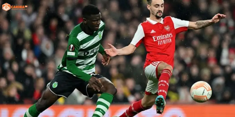 Khoảnh khắc ăn mừng bàn thắng trong trận Arsenal vs Sporting CP Champions League